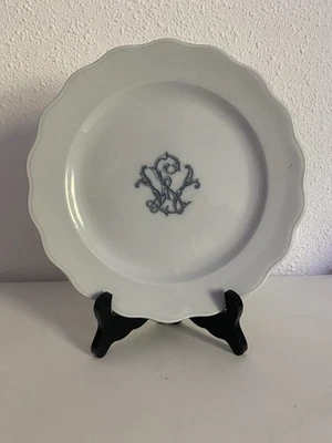 1 Assiette Plate Monogramme Bleu Wagon Lits Art Deco GDA (ref3) - Photo 1/4