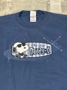 Vintage 90s Peanuts Snoopy One Cool Daddy O Funny Blue T Shirt Size XXL RARE - Bild 1 von 7