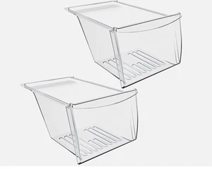 Paquete de 2 cacerolas con cajones transparentes nuevas para refrigerador Frigidaire #240337103 - Imagen 1 de 8