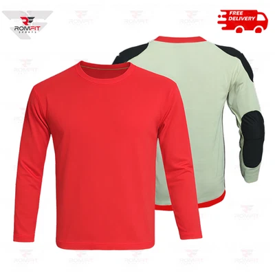 Camisa de motociclista blindada roja manga larga protectora Foto 1 de 4