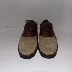 Ralph Lauren Herren Saddle Schuhe Braun & Beige Wildleder Leder Oxford Größe 12D - Bild 1 von 7