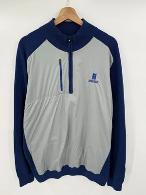 FootJoy Sweater Men’s XL Gray Blue 1/4 Zip Wool Blend Golf Tech Pullover - Image 1 of 4