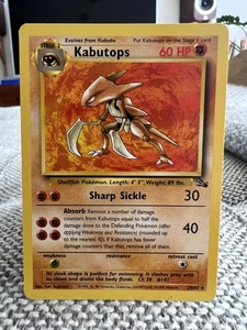 Juego de cartas Pokémon Kabutops Fossil 24/62 casi como nuevas o excelentes raras no holográficas 1999 - Imagen 1 de 6