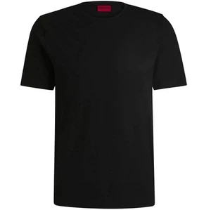 Hugo Boss T-Shirt HUGO Dimerstee Mercerised Pique Mens Tee in Black - Picture 1 of 6