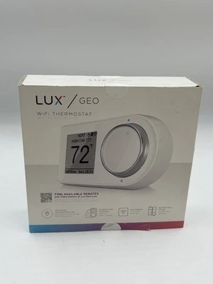 Lux GEO-WH Wi-Fi Thermostat White Works w/ Google & Alexa Wheel Control SEALED! - Image 1 of 4