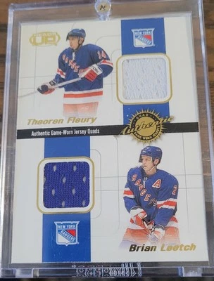 01-02 Heads Up Quad #14 RANGERS Fleury, Leetch, Richter, Nedved (MEM) - Image 1 of 2