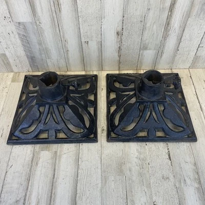 Paraguas de hierro fundido poste de bandera soporte de árbol Tiki 9x9x5” alto patio arte metal 4,10 oz Foto 1 de 4