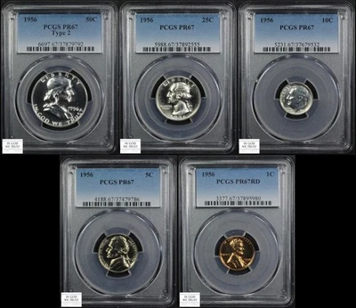 1956 United States Silver PROOF Set PCGS PR 67 (Type 2 Franklin) - Proof Sets - Image 1 of 4