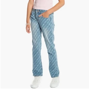 Juicy Couture Kids All Over Print Straight Jean Girls 12 Med Wash Stretch Denim - Picture 1 of 12
