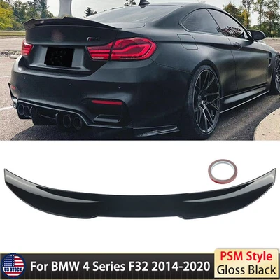 For BMW 4 Series F32 428i 430i 435i 440i PSM Style Gloss-Black Rear Spoiler US - Image 1 of 4