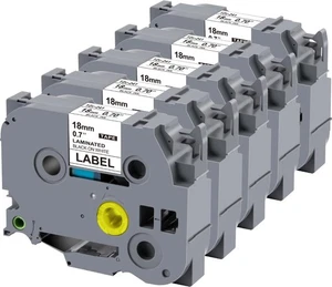 5 Pack Compatible TZ Tape 18mm 0.7 Laminated White TZc241 for Brother Label M... - Picture 1 of 8