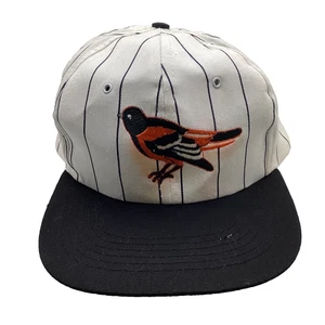 Vintage Baltimore Orioles Ryland Pinstripe Snapback Osfa 90s Mlb Baseball Cap - Picture 1 of 6