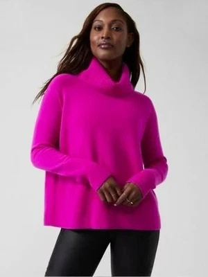 Athleta S Pequeño Lana/Cachemira Aspen Cuello Alto Rosa ¡NUEVO CON ETIQUETAS! Suave acogedor! Foto 1 de 4