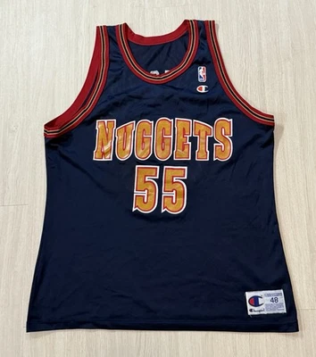Vintage 90s Dikembe Mutombo Champion Jersey 48 Denver Nuggets McDyess Pack NBA - Image 1 of 4