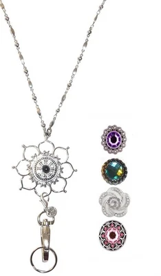 Cordón intercambiable con botón a presión, insignia de identificación de cadena de acero inoxidable para mujer... Foto 1 de 4