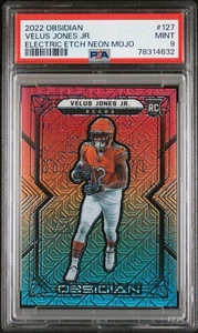 2022 Panini Obsidian Velus Jones Jr Electric Etch Neon Mojo 3/5 PSA 9 POP 1 - Picture 1 of 2