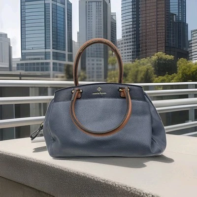 Bolso de Mano Nanette Lepore Azul Pizarra Cuero Vegano Guijarro 13X7 Dos Tonos Cartera Bolso Foto 1 de 4