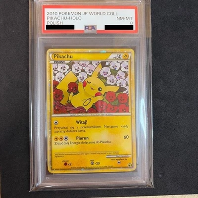 PSA 8 Pikachu World Promo Holo Polish Edition 2010 Rare Pokemon Card NM MINT - Image 1 of 2