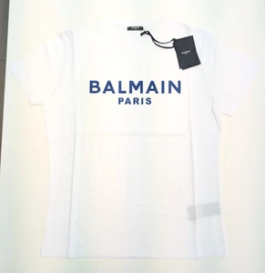 T-shirt Balmain uomo grande bianca tinta unita manica corta girocollo pullover logo maglietta - Foto 1 di 14