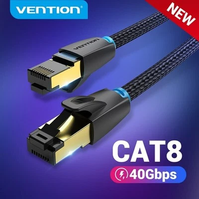 Nylon Braided RJ45 Cable CAT8 Shielded 2000MHz 40Gbps Ethernet LAN Fast Speed - Image 1 of 4
