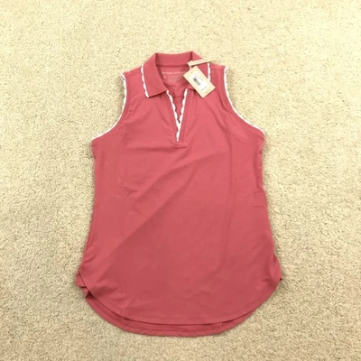 Camisa polo Peter Millar sin mangas para hombre pequeña jersey rosa Foto 1 de 4