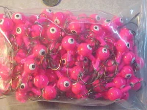 100 NUEVOS CABEZALES DE PLANTILLA DE PLOMO 3/8 OZ PLANTILLAS TALLA 1/0 GANCHOS ROSA - Imagen 1 de 4