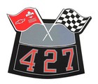 427 FLAGS CHROME AIR CLEANER DECAL CHEVY CAMARO CHEVELLE NOVA TRUCK CAPRICE