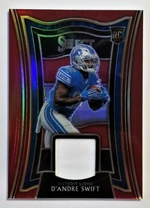 2020 D'Andre Swift Panini Select RED PRIZM Rookie RC Jersey Patch - Picture 1 of 2