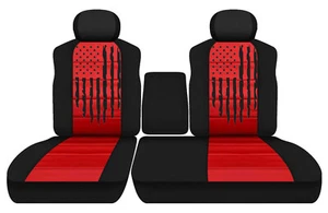 Fundas de asiento para camioneta se adaptan a Chevy C/K 1500 1995-1998 banco dividido bandera hecha jirones - Imagen 1 de 6