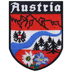 AUSTRIA Aufnäher Edelweiß Aufbügler Alpenverein Patch Österreich Wanderlust - Bild 1 von 5