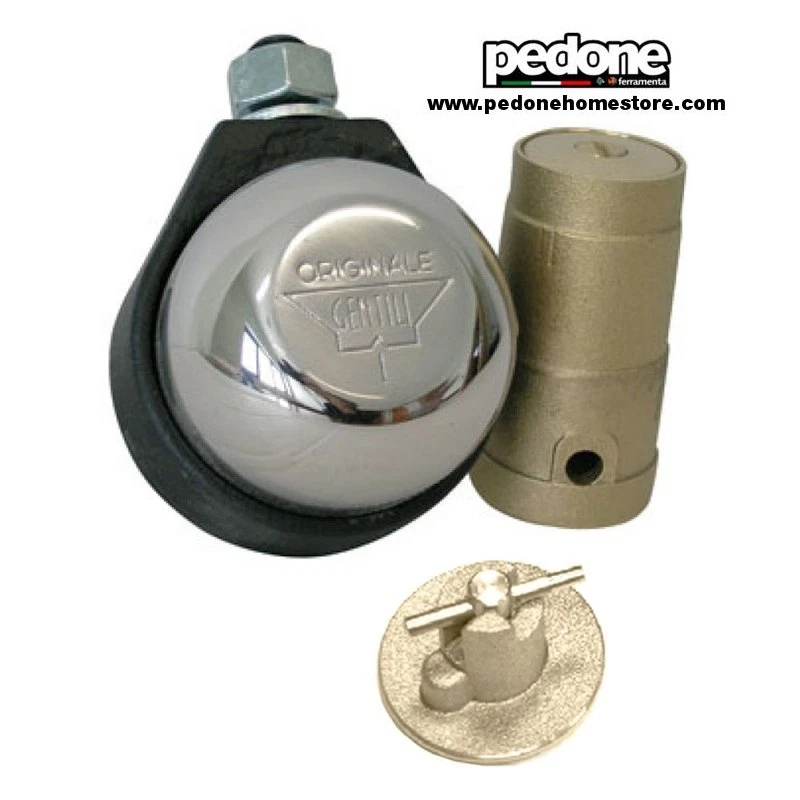 LUCCHETTO COMPLETO SERRANDA A CAMPANA CORAZZATO GENTILI ITALY CHIAVI ACCESSORI