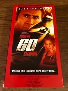 Gone In 60 Seconds Bonus Edition VHS VCR Video Tape Movie Nicolas Cage Used - Picture 1 of 7