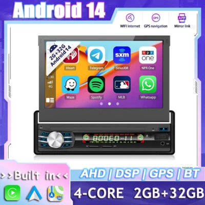 Single 1 Din Universal Autoradio Android 14 Navi GPS Autoradio GPS Navi Car Play - Bild 1 von 4