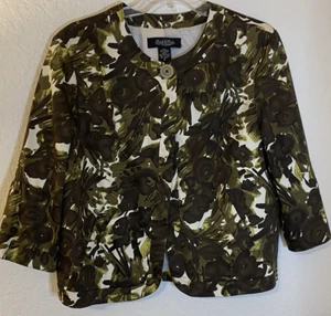 Giacca kimono donna taglia 12 verde scuro floreale boho forrest fata casetta - Foto 1 di 6