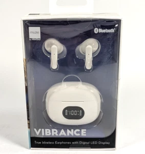 Muze by Vivitar Vibrance True Wireless Earbuds w/ Digital LED Display Case White - Picture 1 of 3