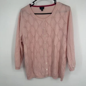 Talbots Women's Sweater Pima Cotton pink Size XL - Picture 1 of 4