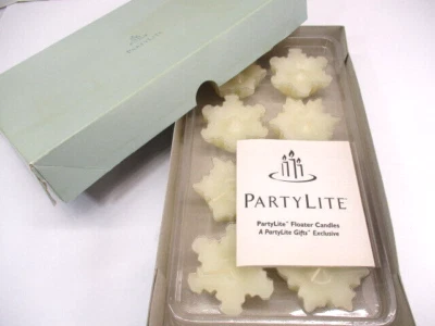 (8) Juego de velas flotantes PartyLite Snow Flurry F13105 copos de nieve nuevo en caja sin usar Foto 1 de 4