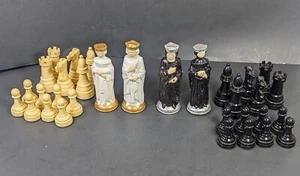 Vintage ES Lowe ANRI King & Queen mit klassischen Schachfiguren MODIFIZIERT KOMPLETTSET - Bild 1 von 8