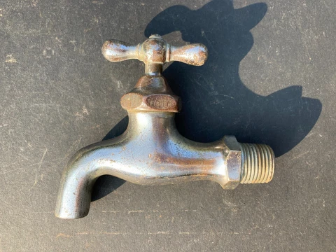 VTG ARCHITECTURAL SALVAGE NICKEL PLATED ? BRASS FAUCET FISHER STEAMPUNK Cover