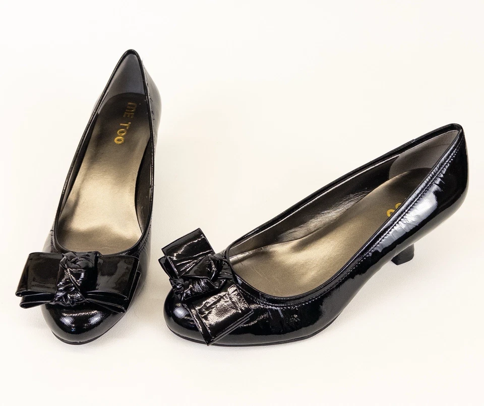 Zapatos para mujer me Too Carla tacón charol negro talla 9M nuevos en caja Foto 1 de 4