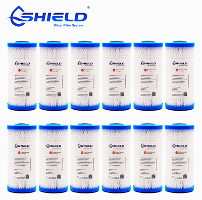 10" x 4.5" Whole House Big Blue Washable Pleated Sediment Water Filter 2-12 Pack - image 1 of 3
