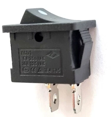 Momentary On Off Rocker Switch 2 Pin 240Vac 6A plus Cover for Car Dash, Boat 12v