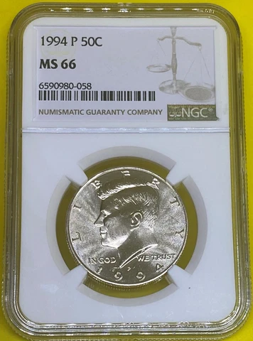 1994  P  Kennedy Half Dollar NGC MS66 Cover