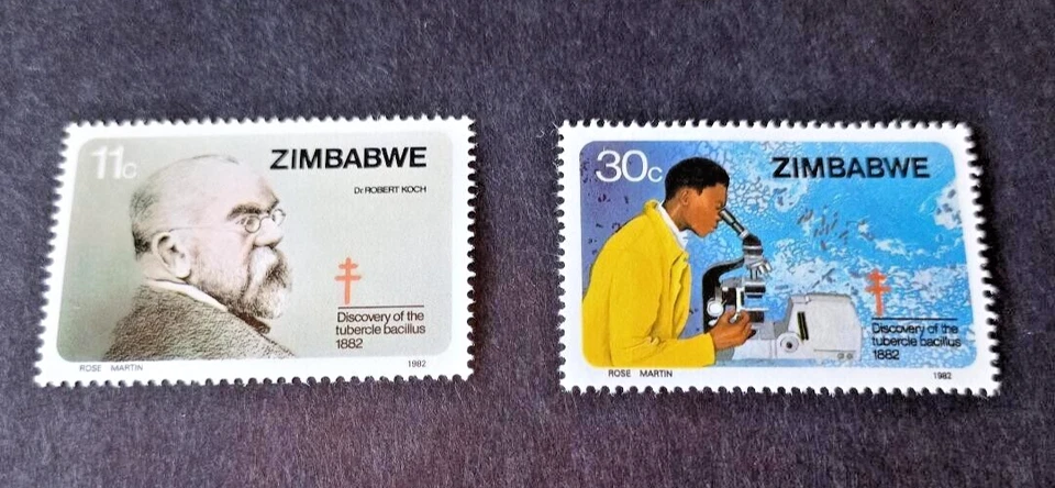 Zimbabwe 1982 Descubrimiento del bacilo tuberculoso por Robert Koch como nuevo nunca montado Foto 1 de 1