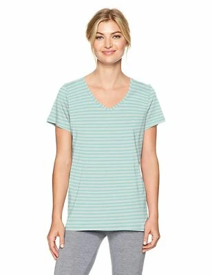 Hue V-Neck Aruba Blue Striped Pajama T-Shirt Small NWOT - Image 1 of 2