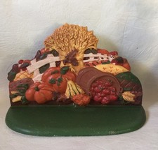 Cast Iron Door Stop Harvest Bounty Pumpkins Reproduction painted some rust