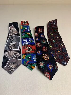 Lote de corbatas Looney Tunes Mania - Colección de estampillas Taz Green Martian�� Daffy Bugs Foto 1 de 4