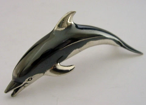 3 inch SATURNO STERLING SILVER DOLPHIN FIGURE c1990s ANIMAL Cover