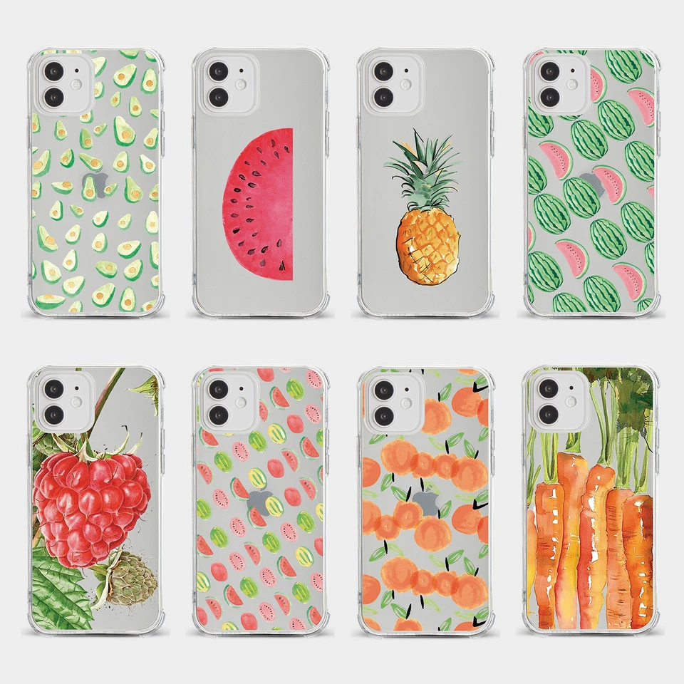 CASE FOR IPHONE 15 14 13 12 11 SE 8 SHOCKPROOF PHONE COVER FRUITS AND VEGGIES - Image 1 of 1