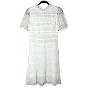 Abito in pizzo manica corta nuovo con etichette Velvet by Graham & Spenser Rochana Georgette taglia S - Foto 1 di 12